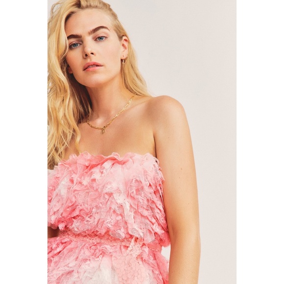 LoveShackFancy Calandre Strapless Mini Dress - Picture 7 of 10